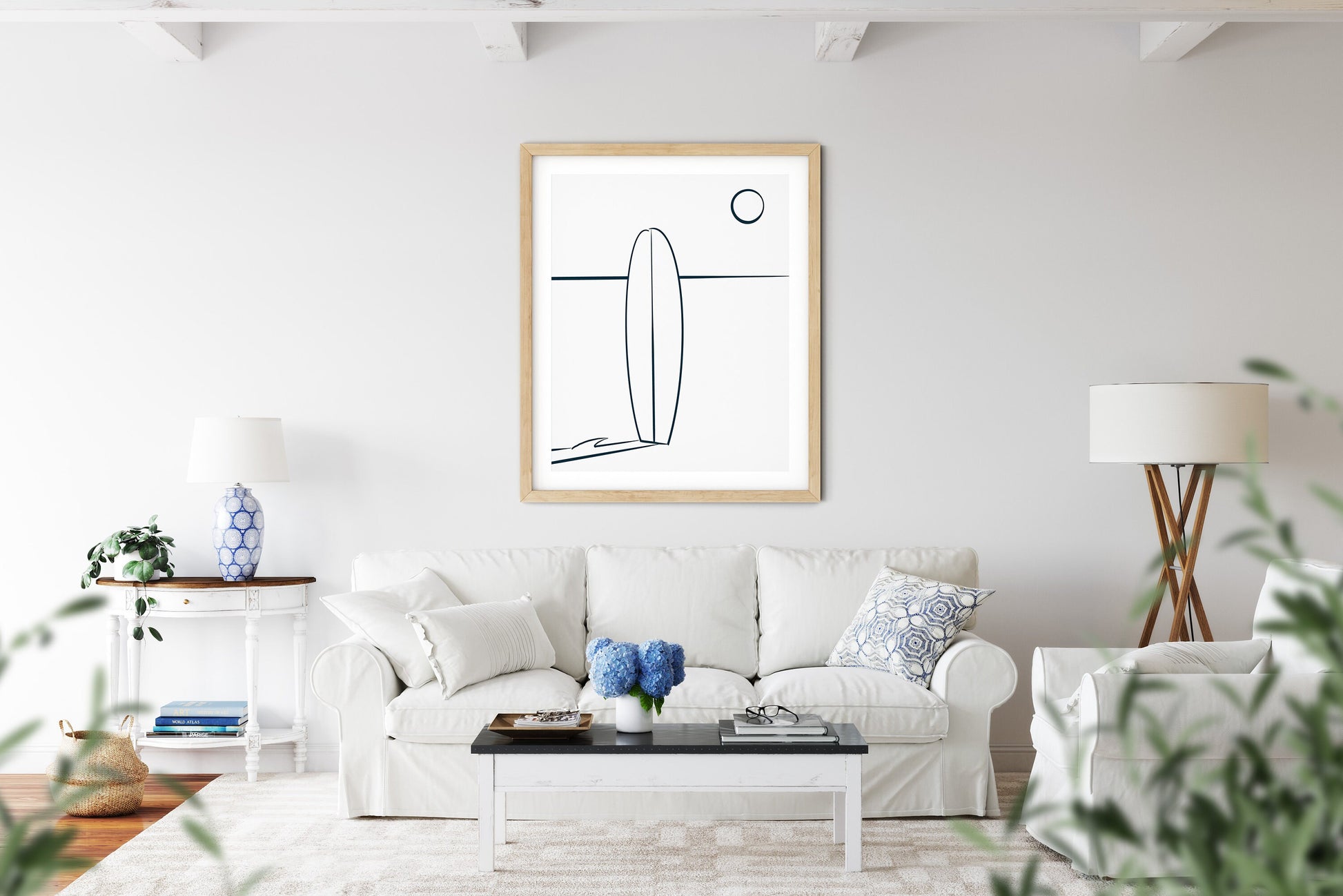 Minimalist Surfboard Wall Art Printable, Surfer Print, Beach House Decor, Coastal Wall Art, Summertime Decor, Surfer Gift