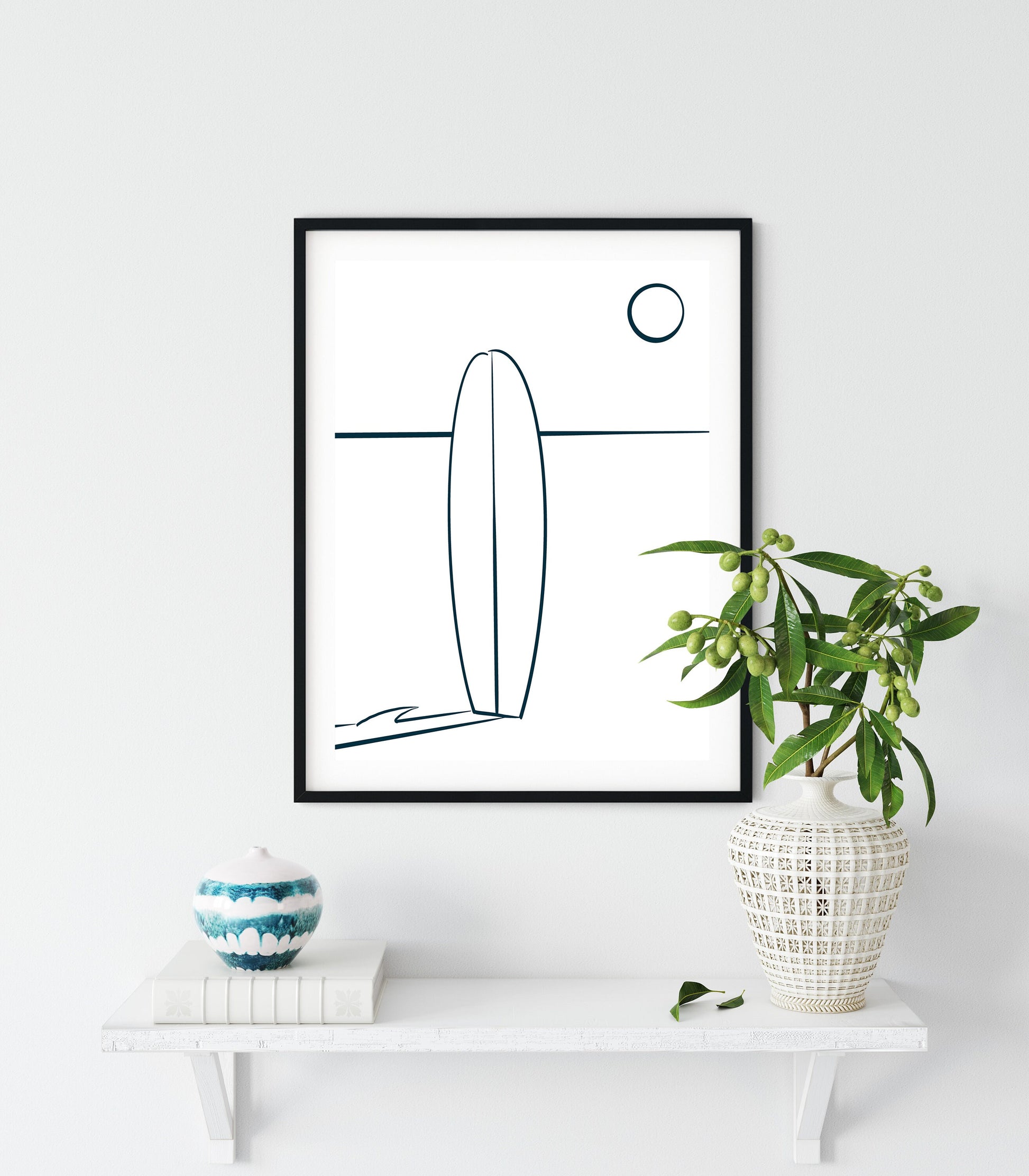 Minimalist Surfboard Wall Art Printable, Surfer Print, Beach House Decor, Coastal Wall Art, Summertime Decor, Surfer Gift